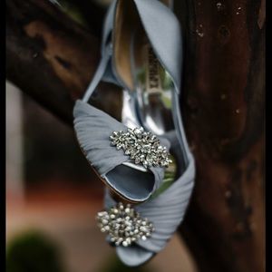 Badgley Mischka Caitlin Light Blue Kitten Heels